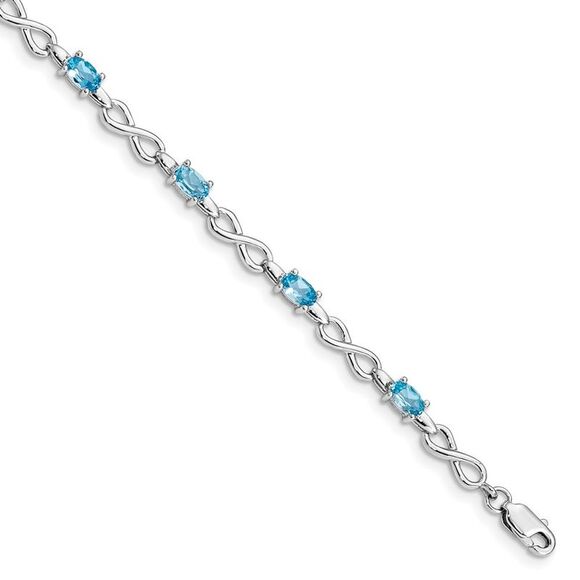 Kazi Luxury Sterling Silver Rhodium-plated Blue Topaz Bracelet